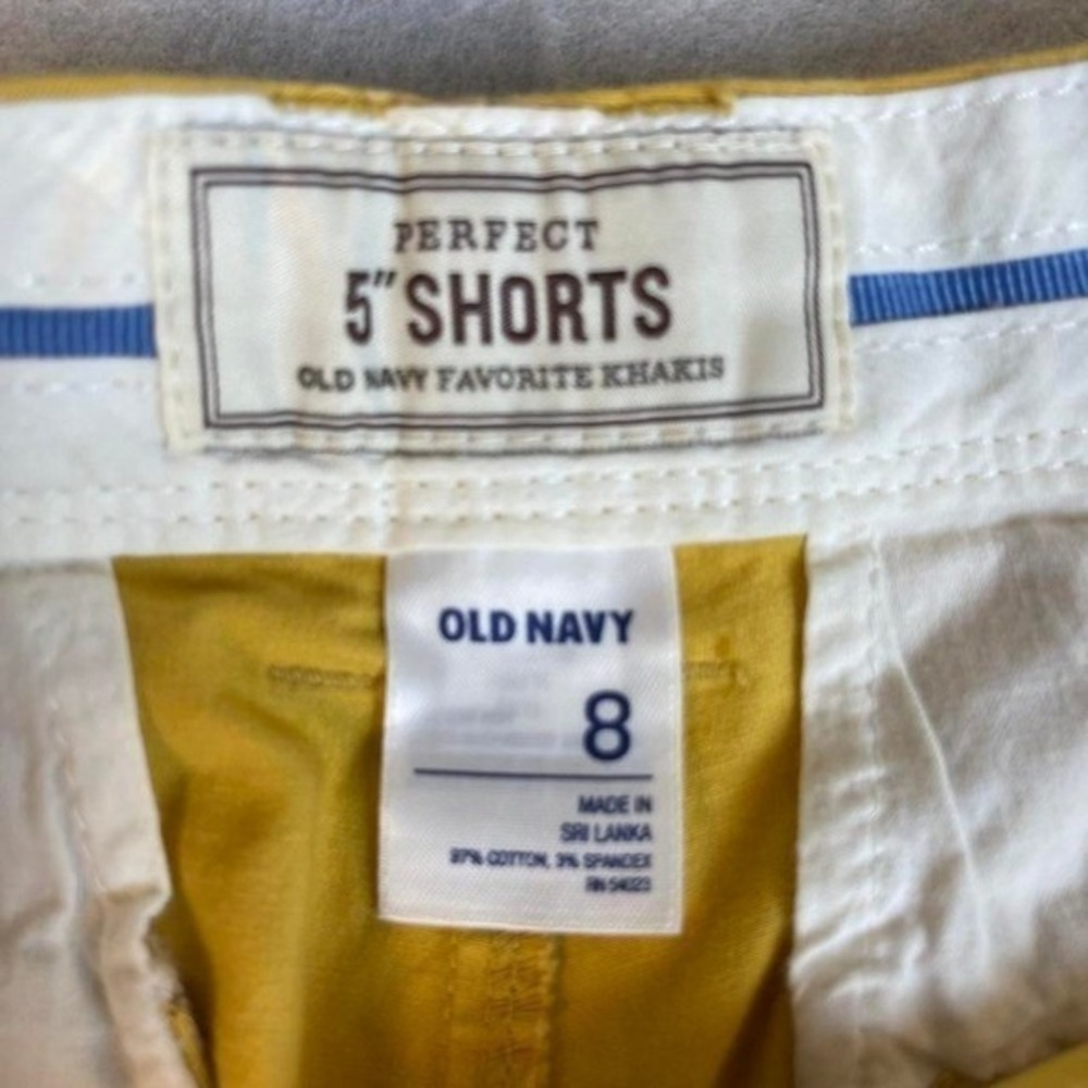 Old Navy yellow cotton & spandex shorts size 8 - Picture 4 of 4